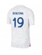 Moški Nogometna dresi replika Francija Karim Benzema #19 Gostujoči SP 2022 Kratek rokav